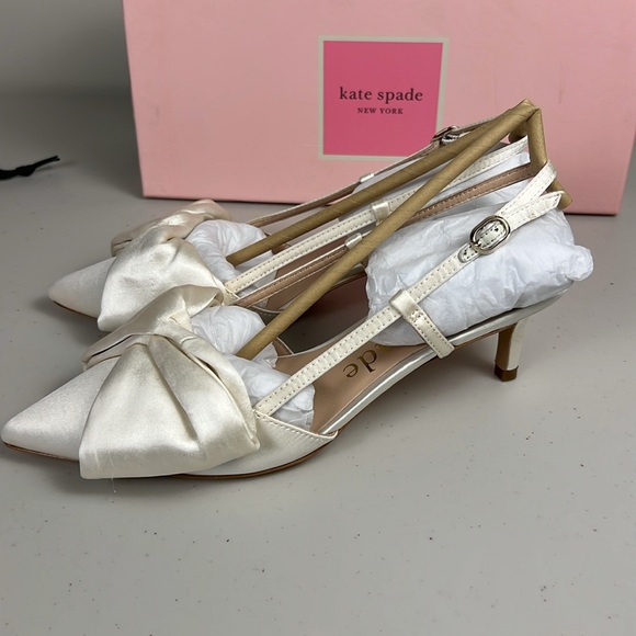 Kate Spade White Satin Heels - Picture 9 of 16